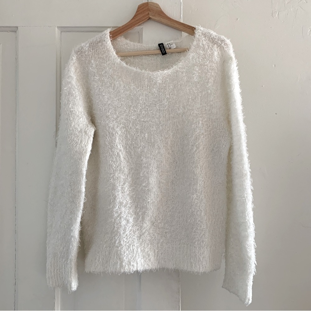 Fuzzy White H&M Sweater